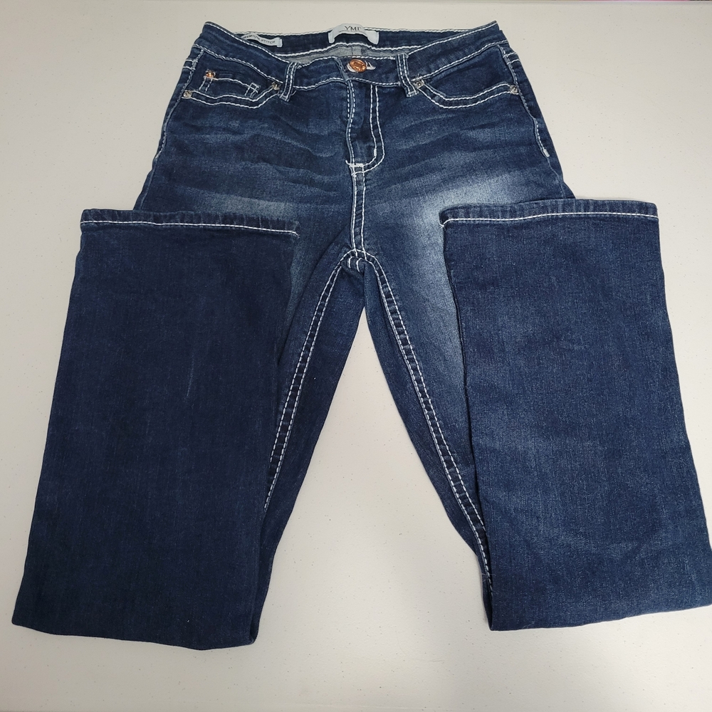 YMI Dark Blue Jeans with White Seams 7/28